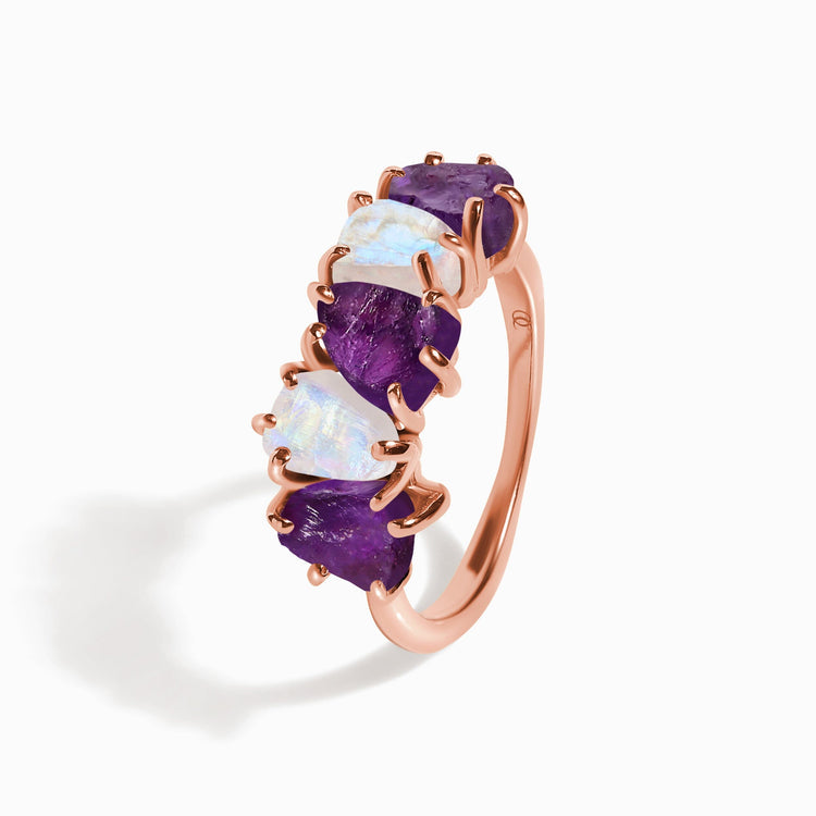 Amethyst & Moonstone Ring
