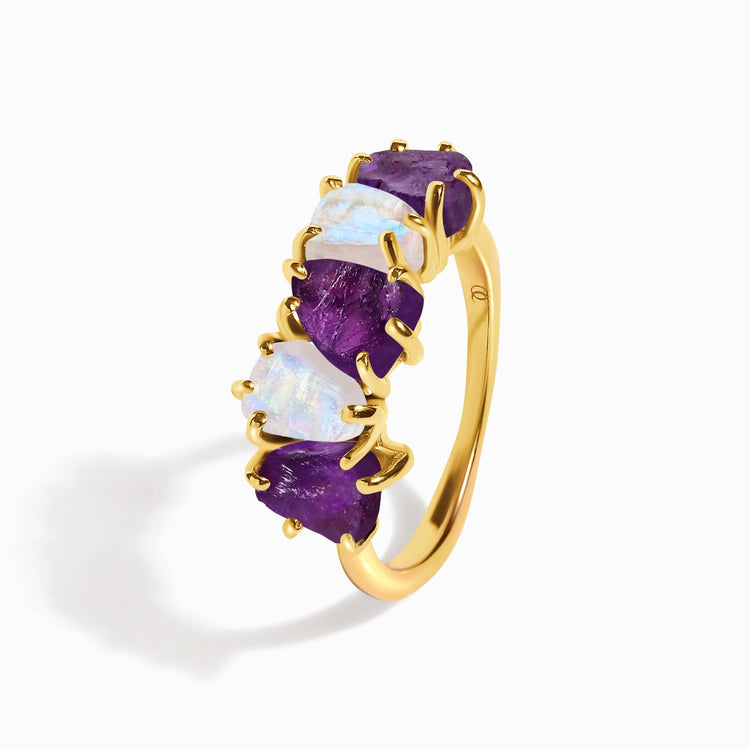 Amethyst & Moonstone Ring