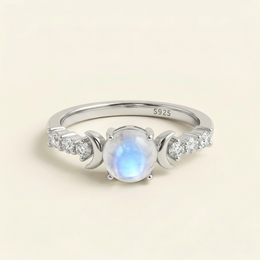 Moonstone Ring - Double Moon