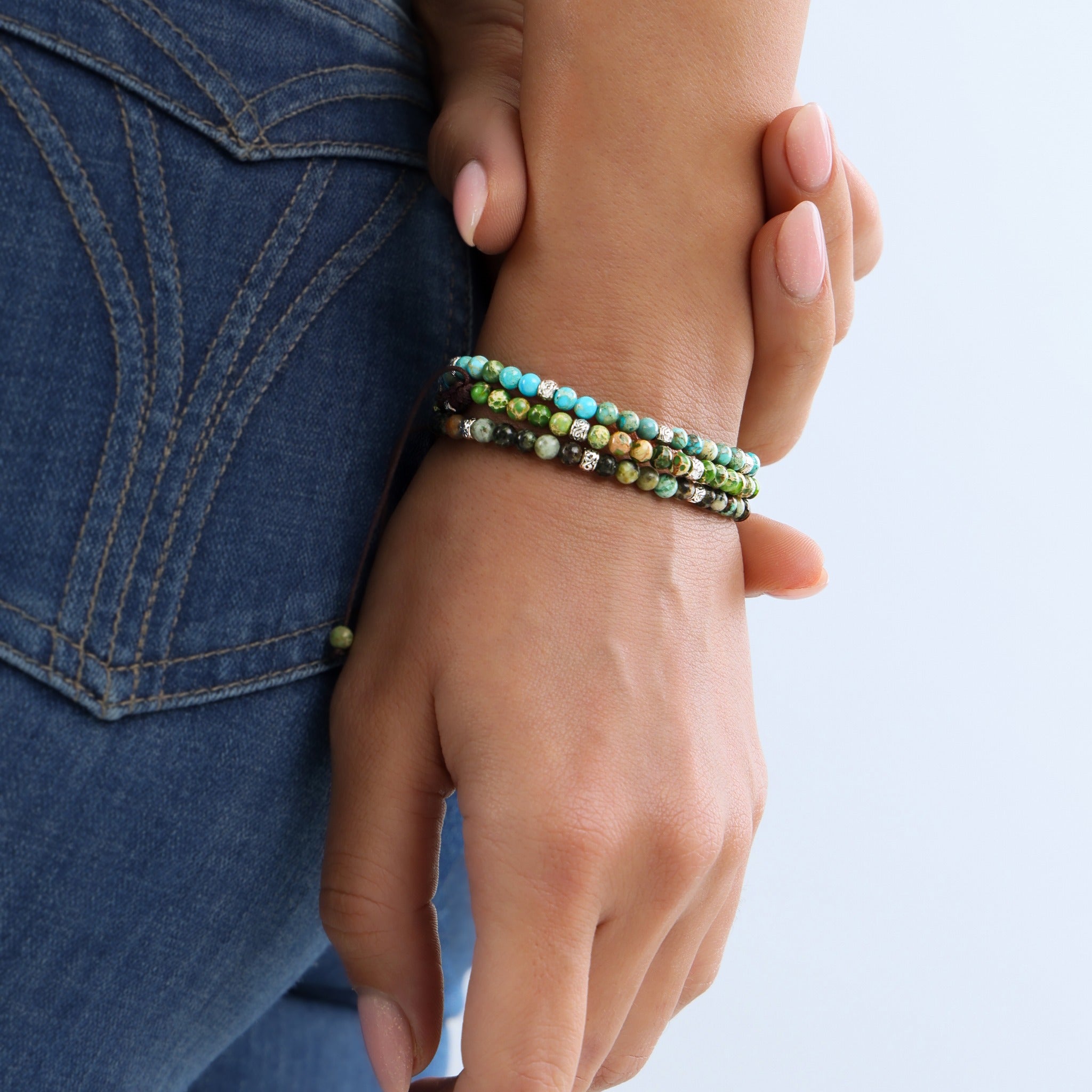 Tibetan Energy Bracelet - Blue Jasper