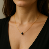 Tourmaline Necklace - Faceted S925 Silver with Gold Plating