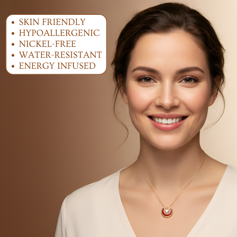 Carnelian Necklace - Circle Pendant