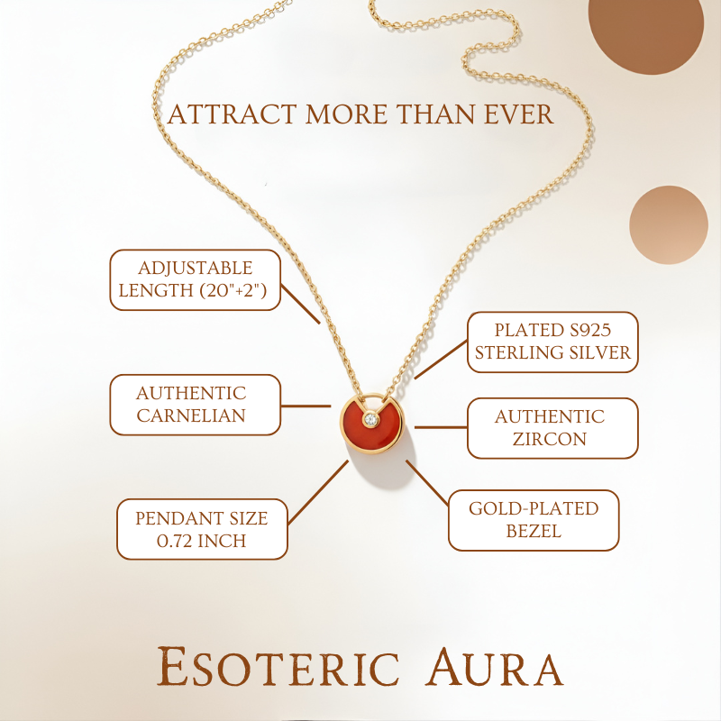 Carnelian Necklace - Circle Pendant