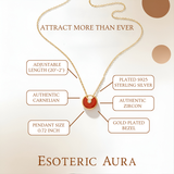 Carnelian Necklace - Circle Pendant