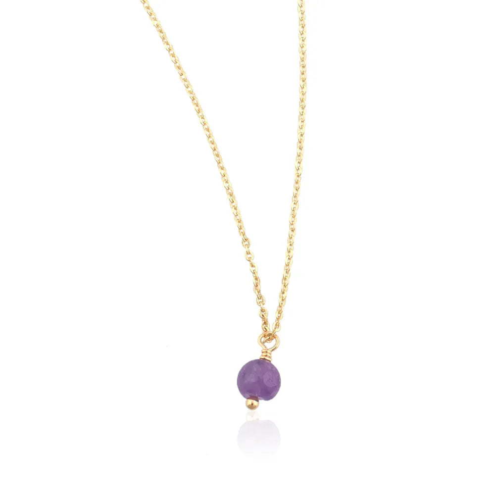 Amethyst Necklace - Naturally with Round Cut