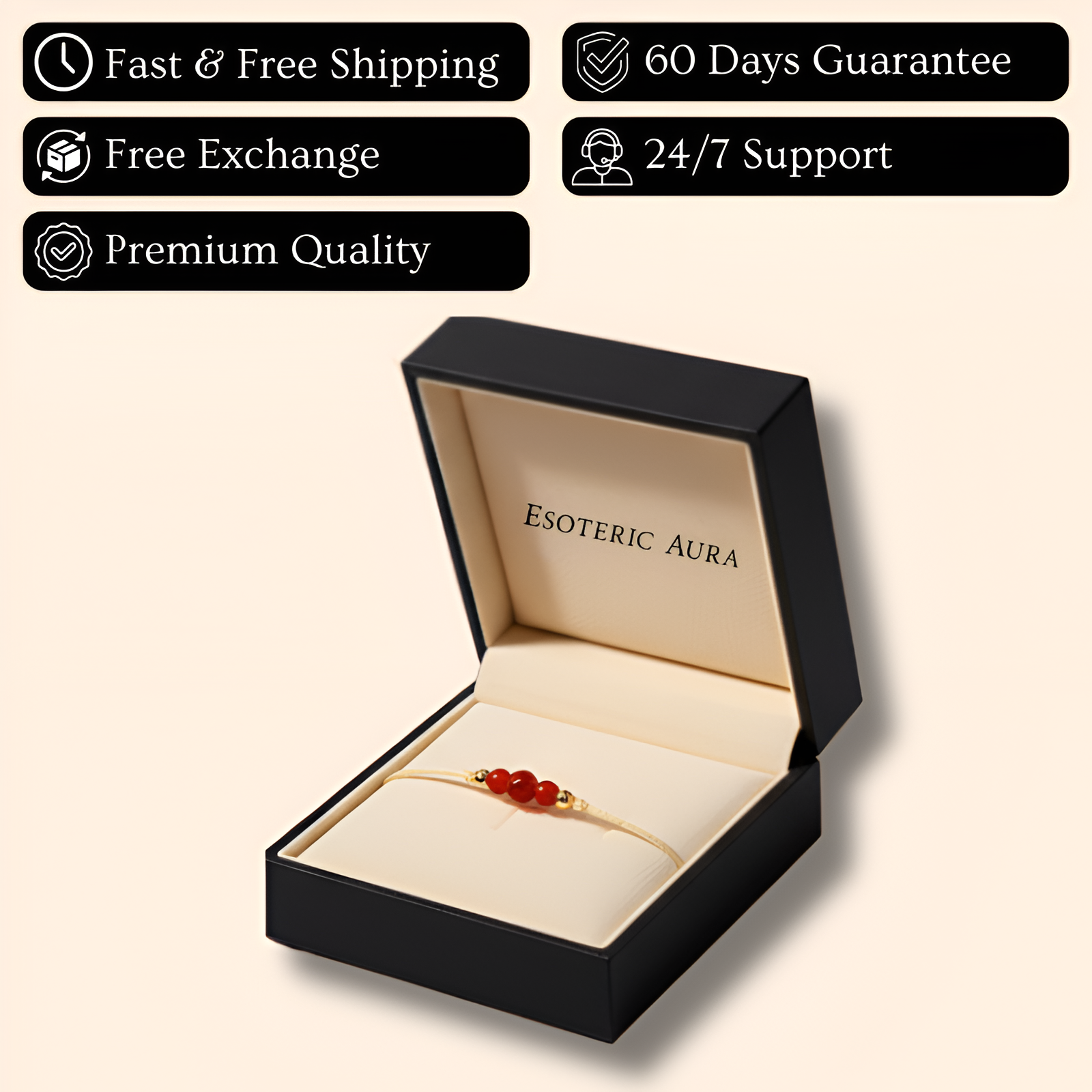 Carnelian Bracelet - Natural Cord