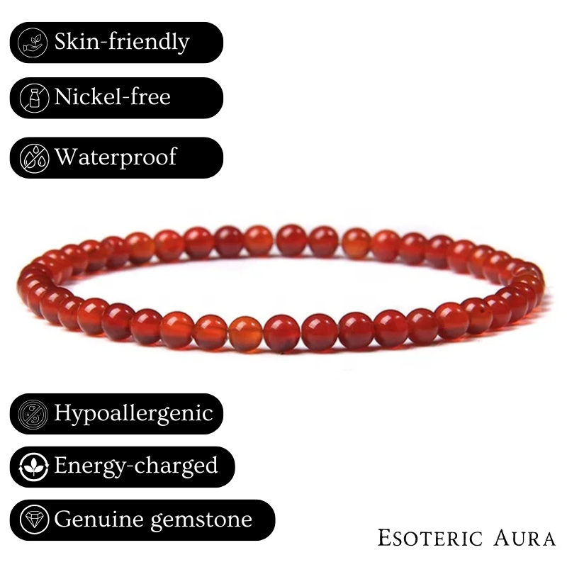 Carnelian Bracelet - Pearls