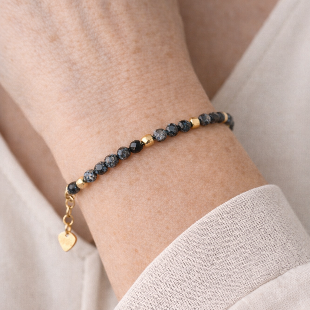 Obsidian Bracelet - Snowflake Obsidian