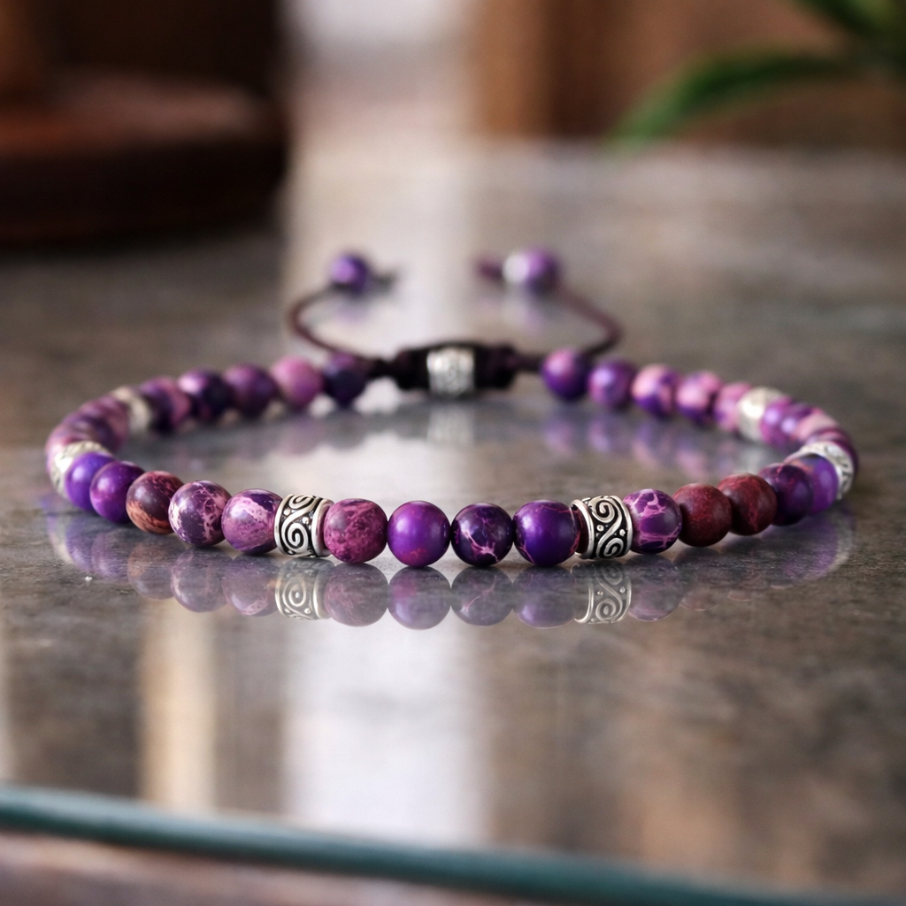 Tibetan Energy Bracelet - Purple Jasper