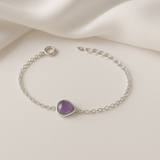 Amethyst Bracelet - Bead Pendant with S925 Silver