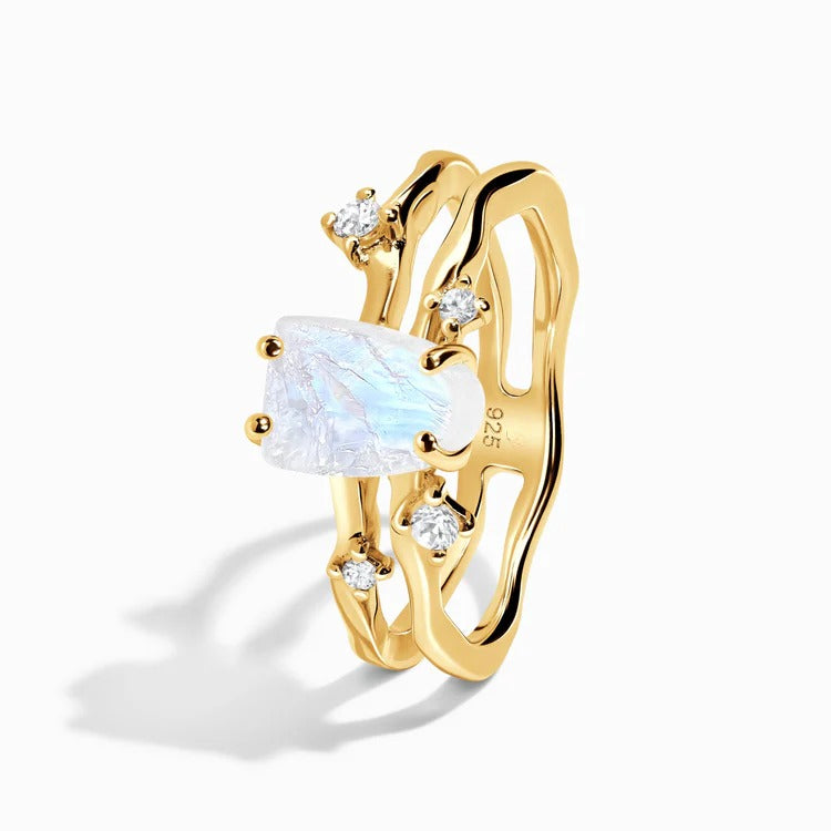 Moonstone Ring - Double Flow