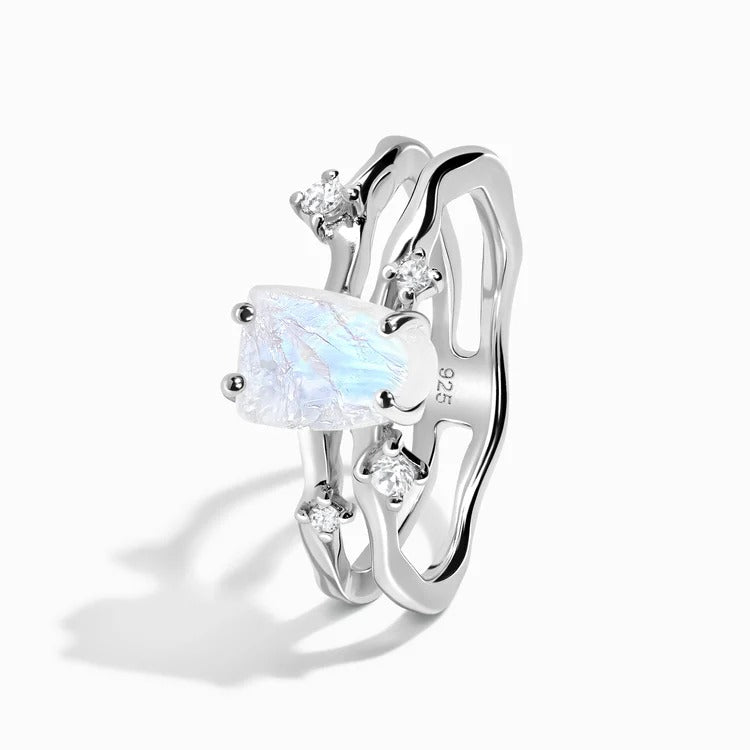 Moonstone Ring - Double Flow