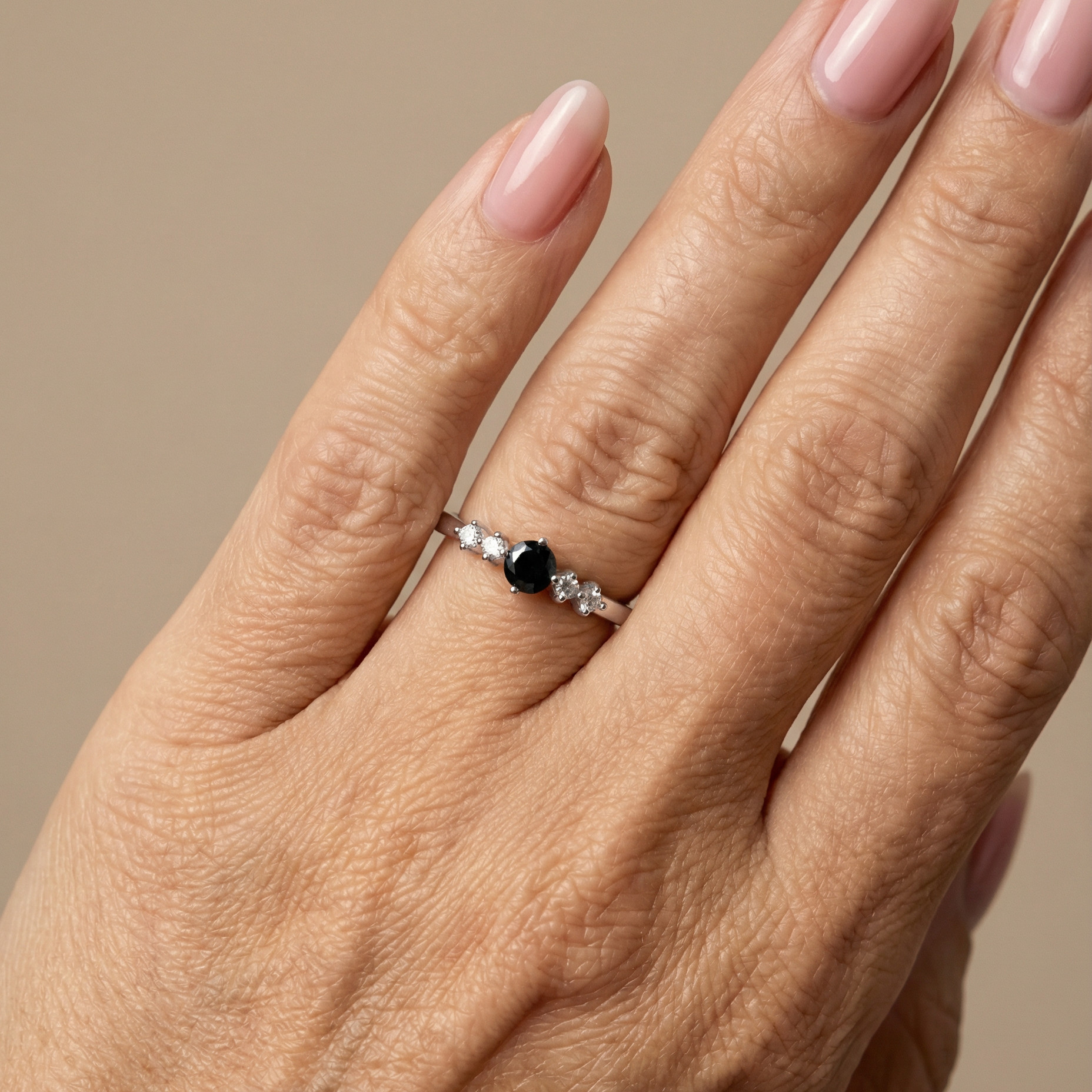 Obsidian Ring - Pearl Cut