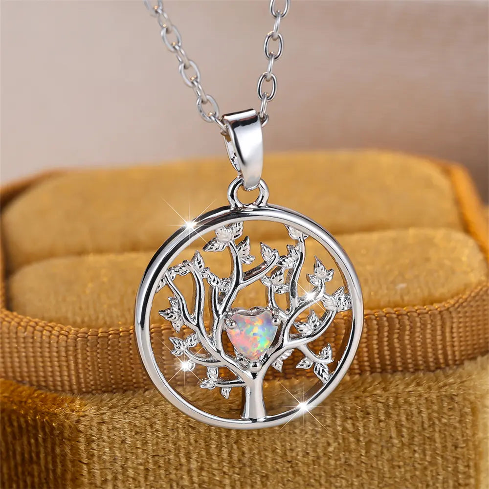 Tree of Life Necklace with Zircon