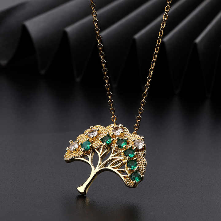 Tree of Life Necklace with Zircon Stones