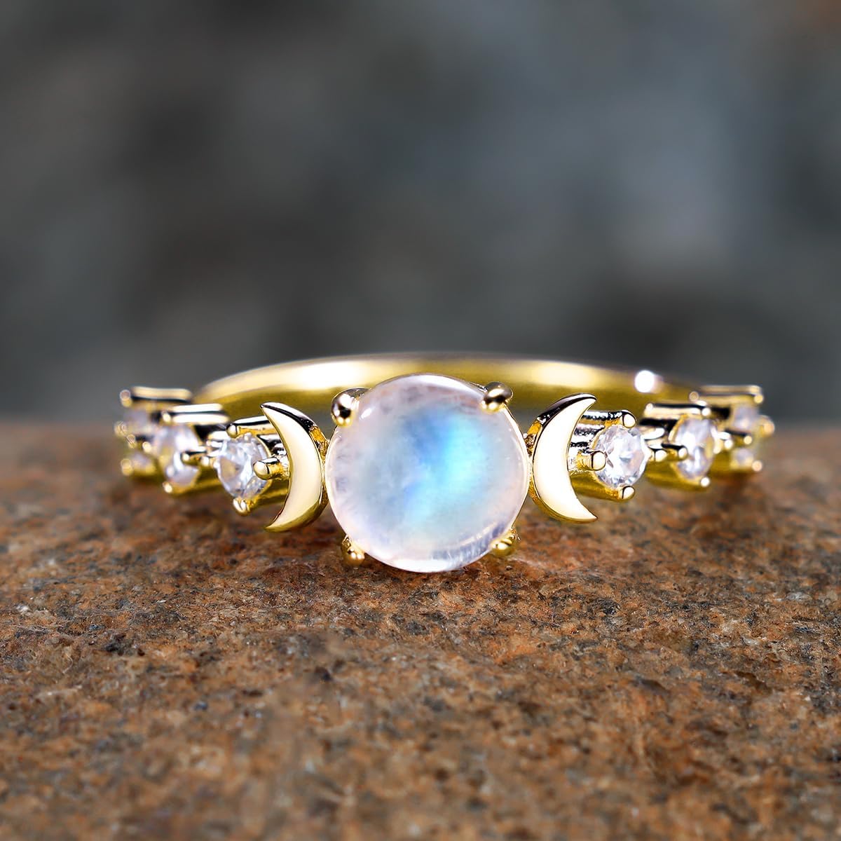 Moonstone Ring - Double Moon