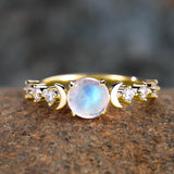 Moonstone Ring - Double Moon