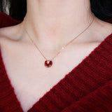 Carnelian Necklace - Circle Pendant