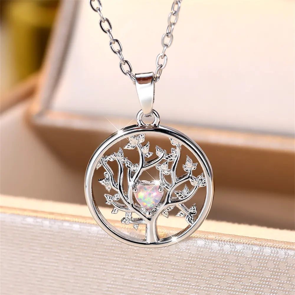 Tree of Life Necklace with Zircon