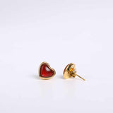 Carnelian Earrings - Heart Shape