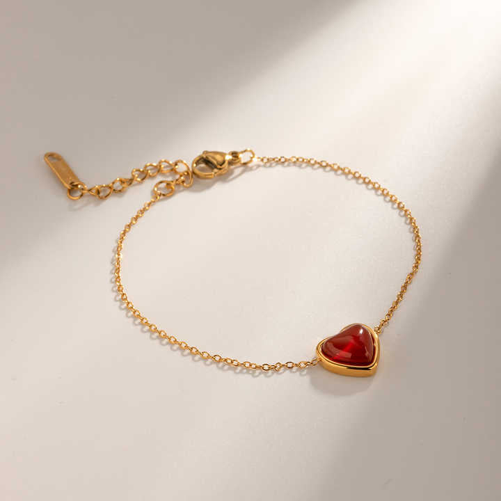 Carnelian Bracelet - Heart Shape