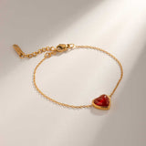 Carnelian Bracelet - Heart Shape