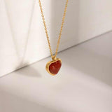 Carnelian Necklace - Heart Shape