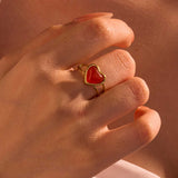 Carnelian Ring - Heart Shape