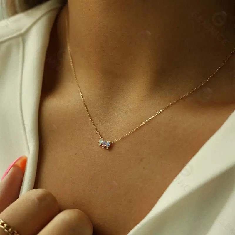 Moonstone Necklace - Triple Pendant