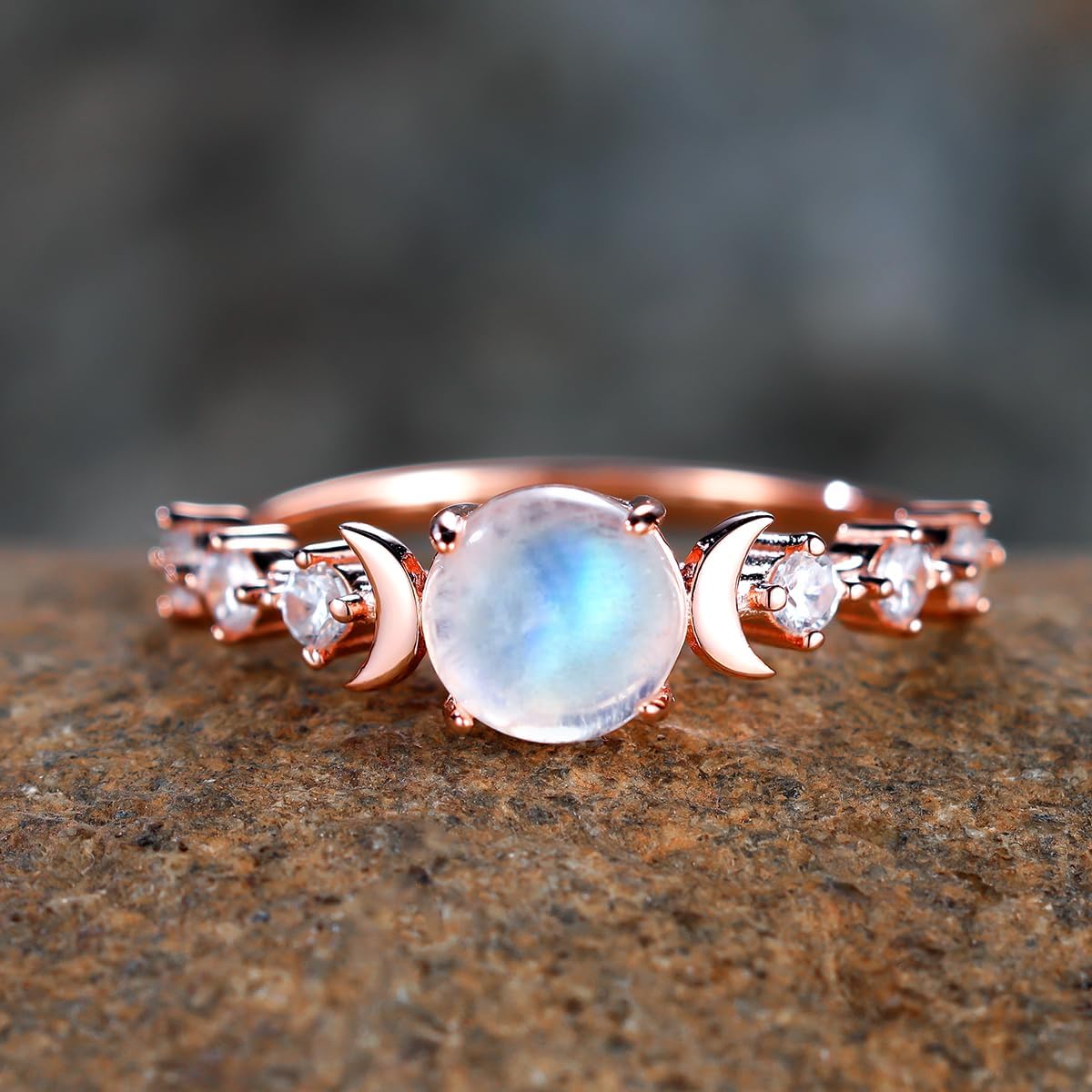 Moonstone Ring - Double Moon