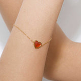 Carnelian Bracelet - Heart Shape