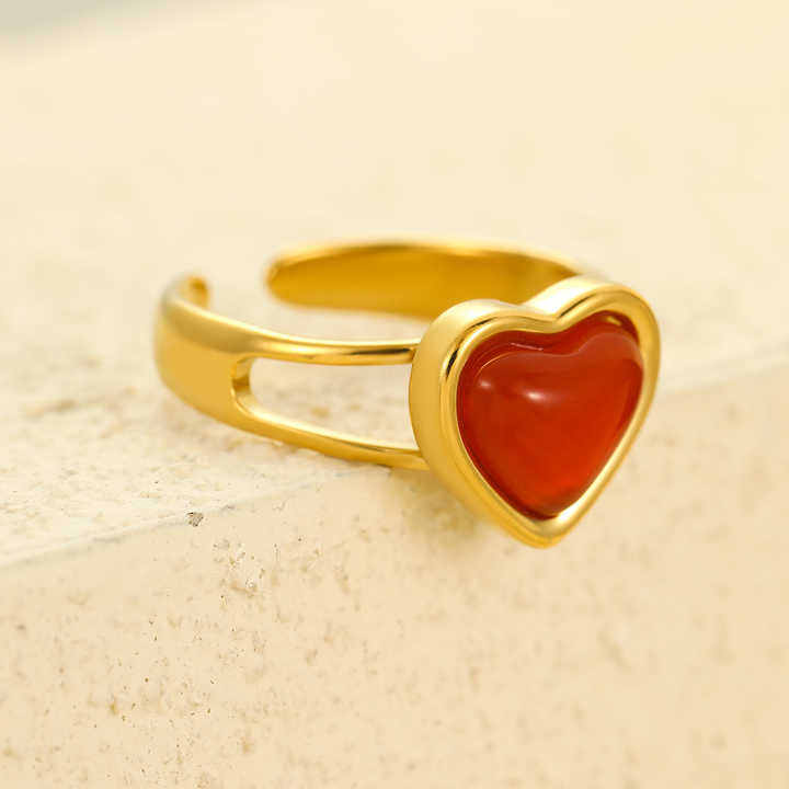 Carnelian Ring - Heart Shape