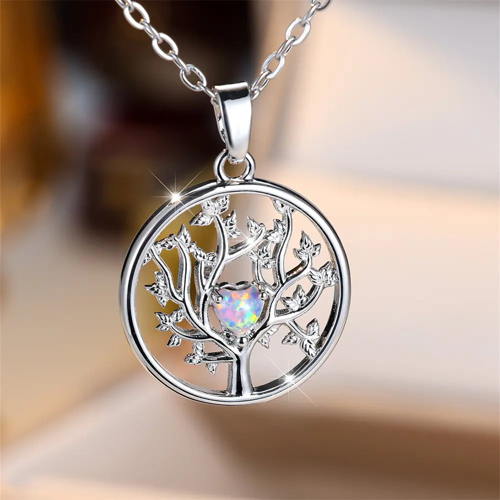Tree of Life Necklace with Zircon