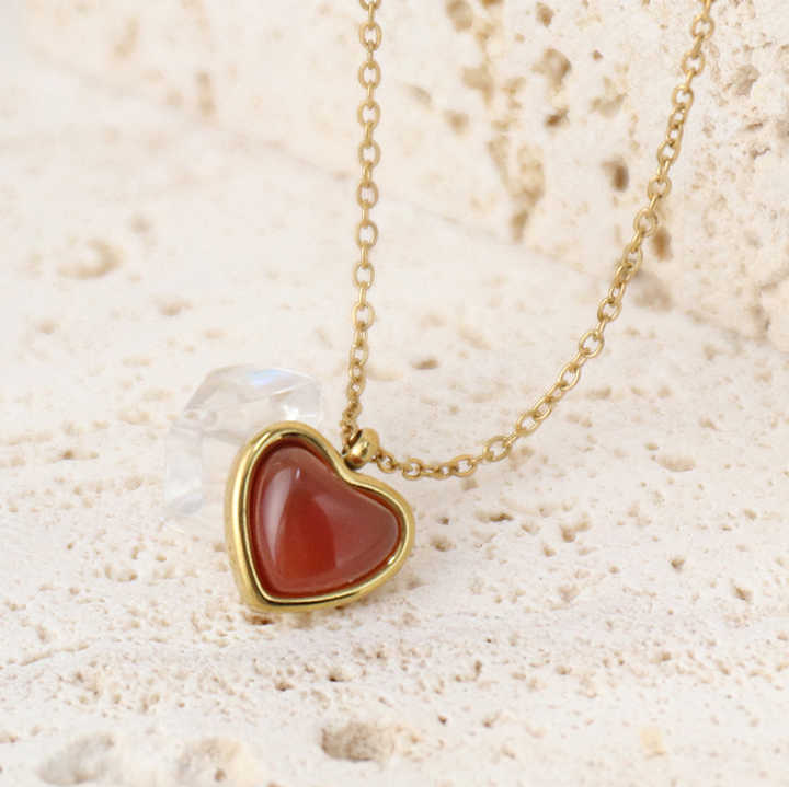 Carnelian Necklace - Heart Shape