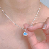 Moonstone Necklace - Round Cut Pendant