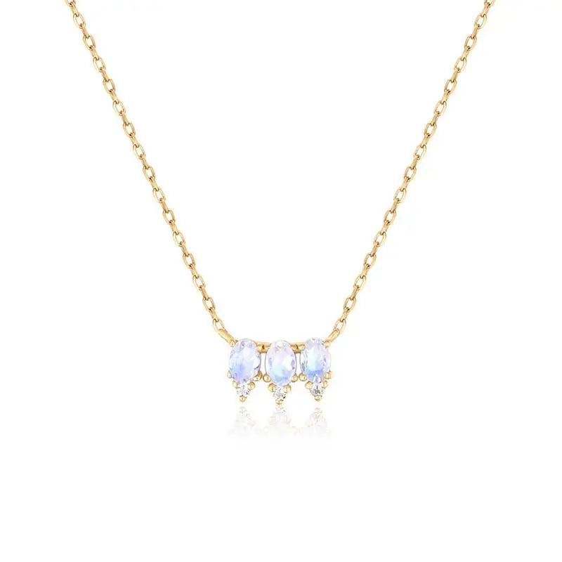 Moonstone Necklace - Triple Pendant