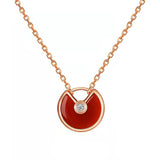 Carnelian Necklace - Circle Pendant
