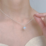 Moonstone Necklace - Round Cut Pendant
