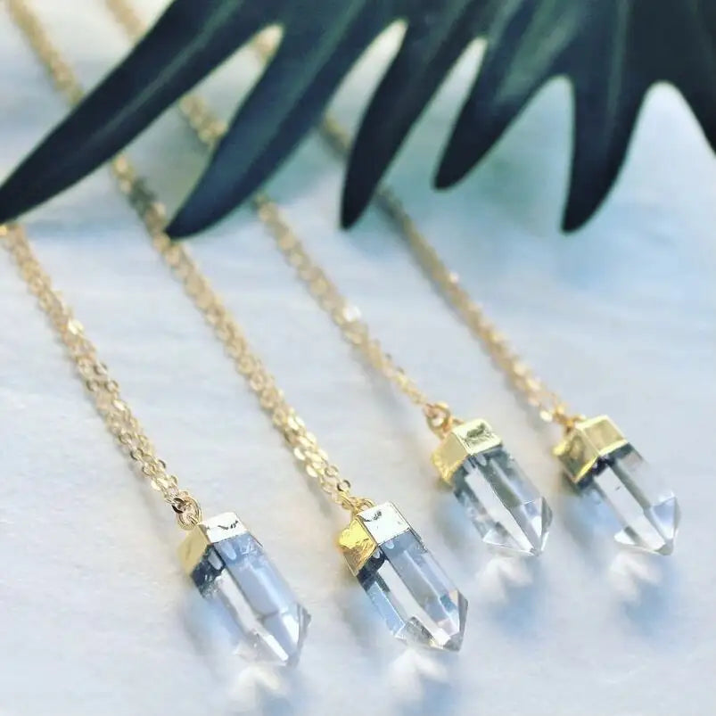 Clear Quartz Necklace - Hexagon Pendant