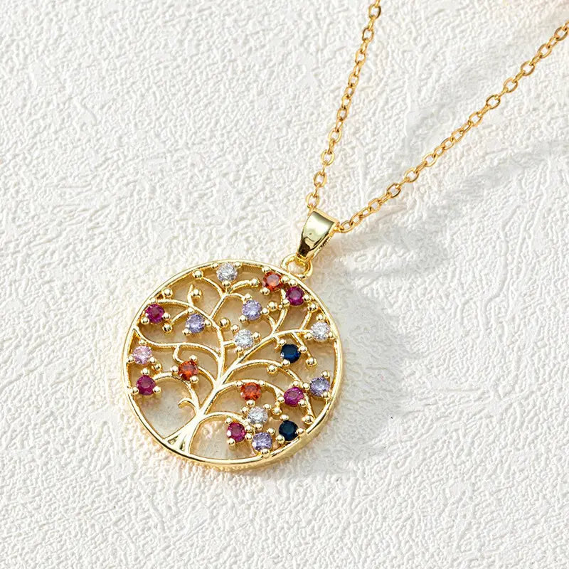 Tree of Life Necklace with Gemstones