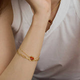 Carnelian Bracelet - Heart Shape
