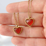 Carnelian Necklace - Heart Shape