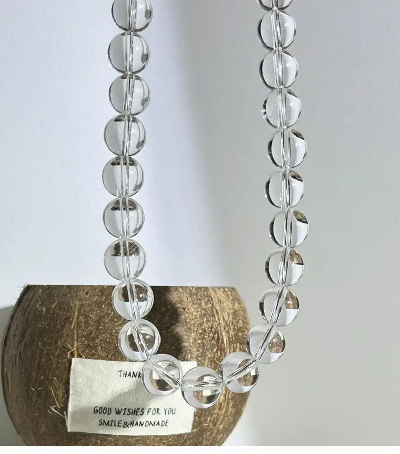 Clear Quartz Necklace - Pearl Necklace