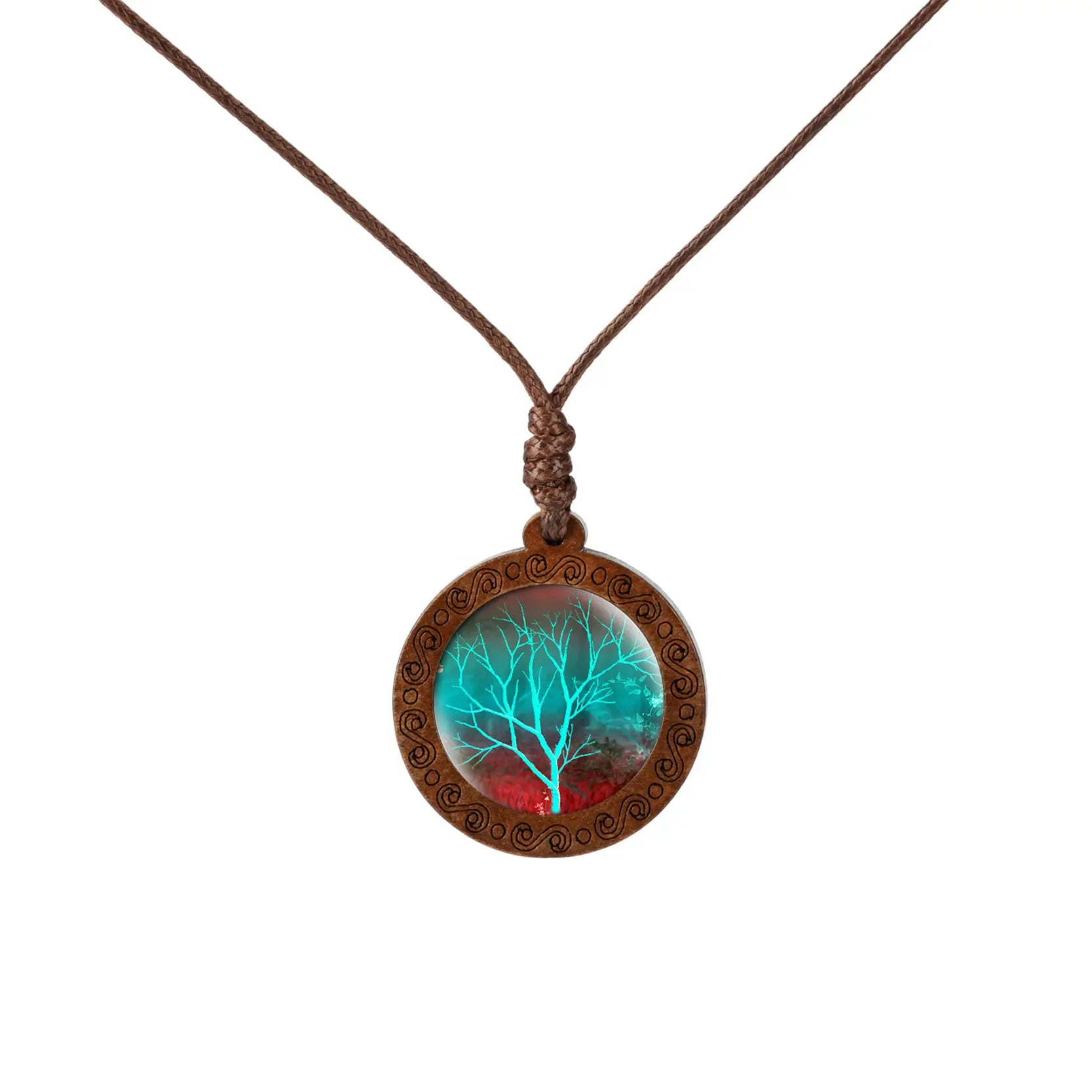 Tree of Life Necklace - Wood & Leather