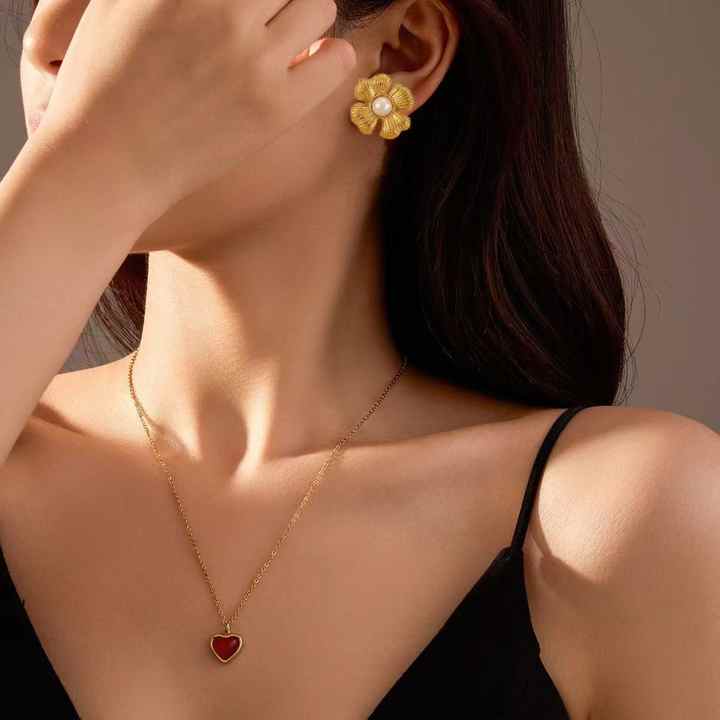 Carnelian Necklace - Heart Shape