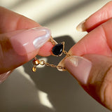 Obsidian One Size Ring - Drop Shape