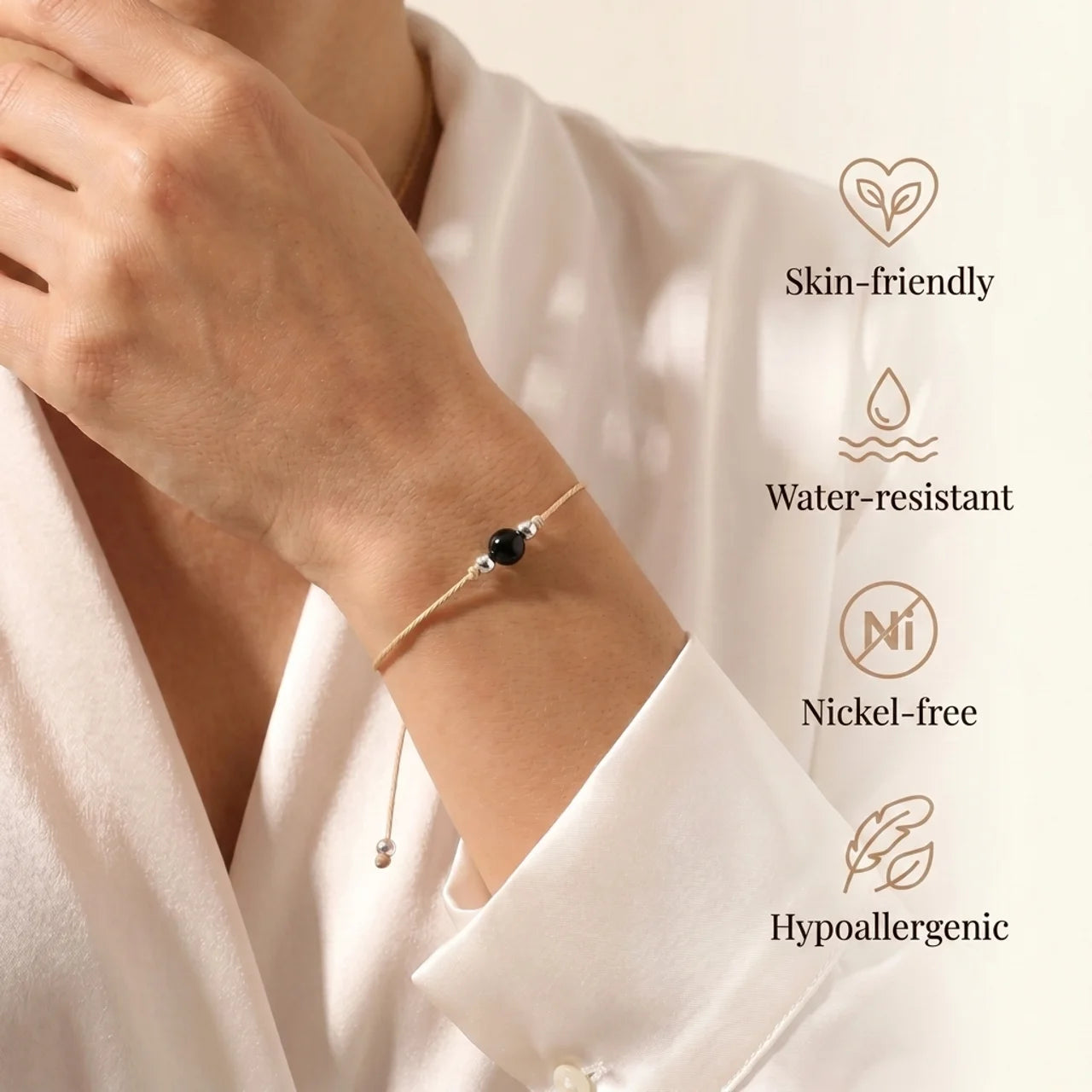 Obsidian Bracelet - Natural Cord