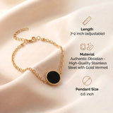 Obsidian Bracelet - Circle Medallion
