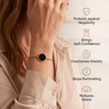 Obsidian Bracelet - Circle Medallion