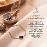 Obsidian Bracelet - Circle Medallion
